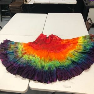 Rainbow Tie Dye Upcycle INC Skirt sz 8 Luscious Colors! LGBTQ Pride 100% Cotton